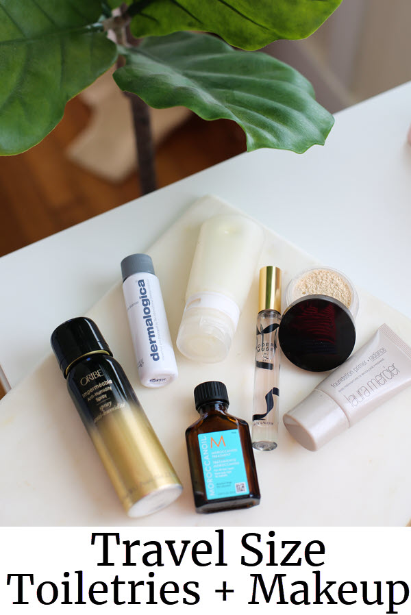 These travel tips for the best travel sized toiletries and travel size makeup will help you save room. See where to get the best travel makeup, travel size bottles, and the perfect little ways to downsize on your international travel. #travel
