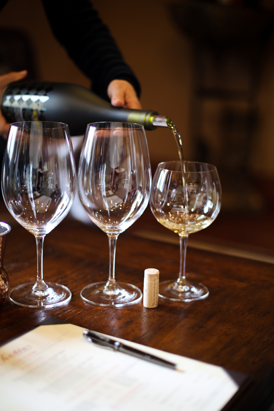 Wine Pouring Into Glass for Tasting