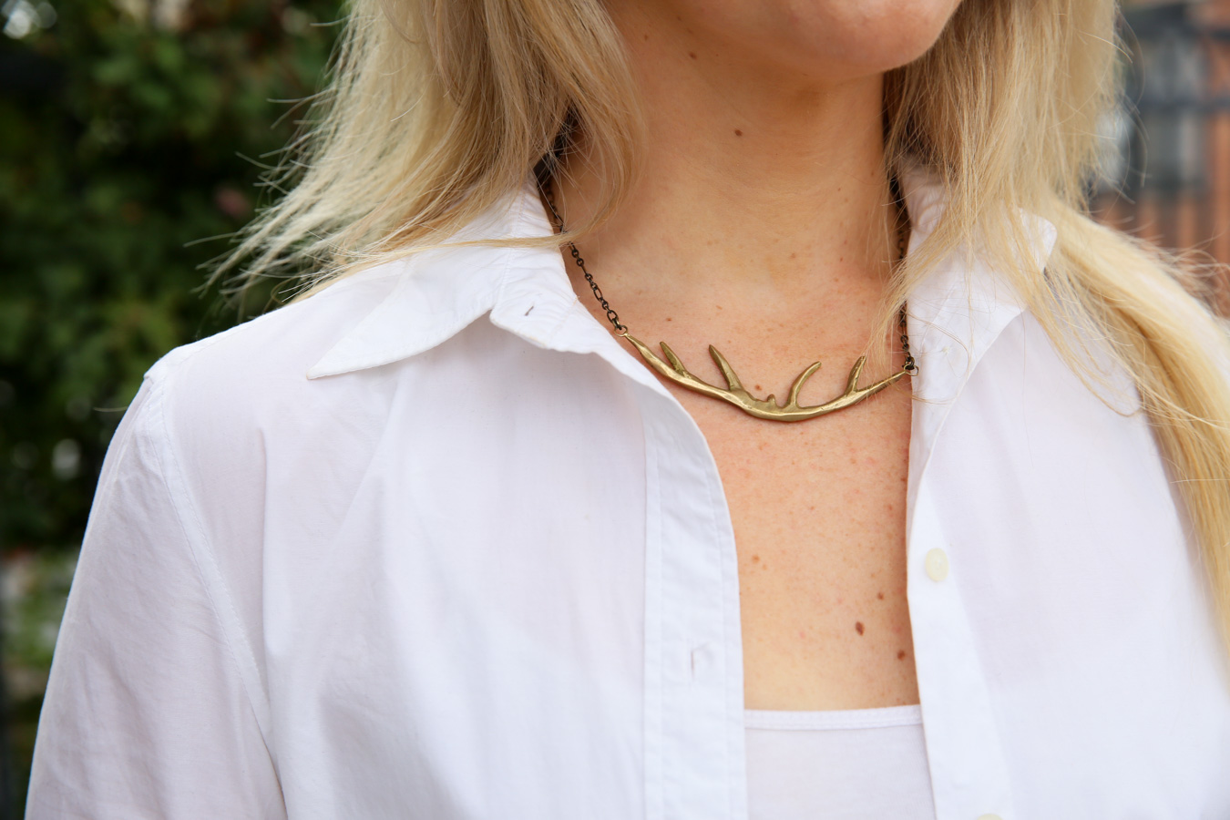 Gold Antler Necklace by Natalie Frigo