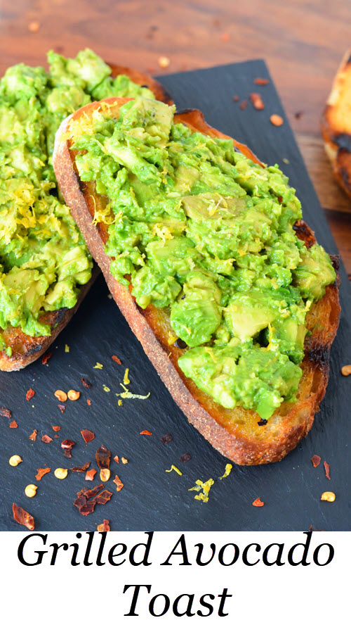 BBQ Grilled Avocado Toast - Avocado on Spicy Grilled Bread. A fun twist on hippie toast - avocado toast with sourdough and chili flakes. A great camping <a href=