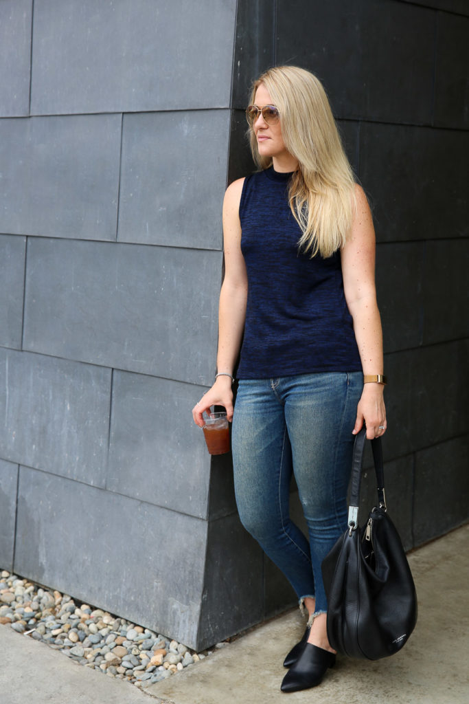 AGL Black Mules Outfit with Jeans