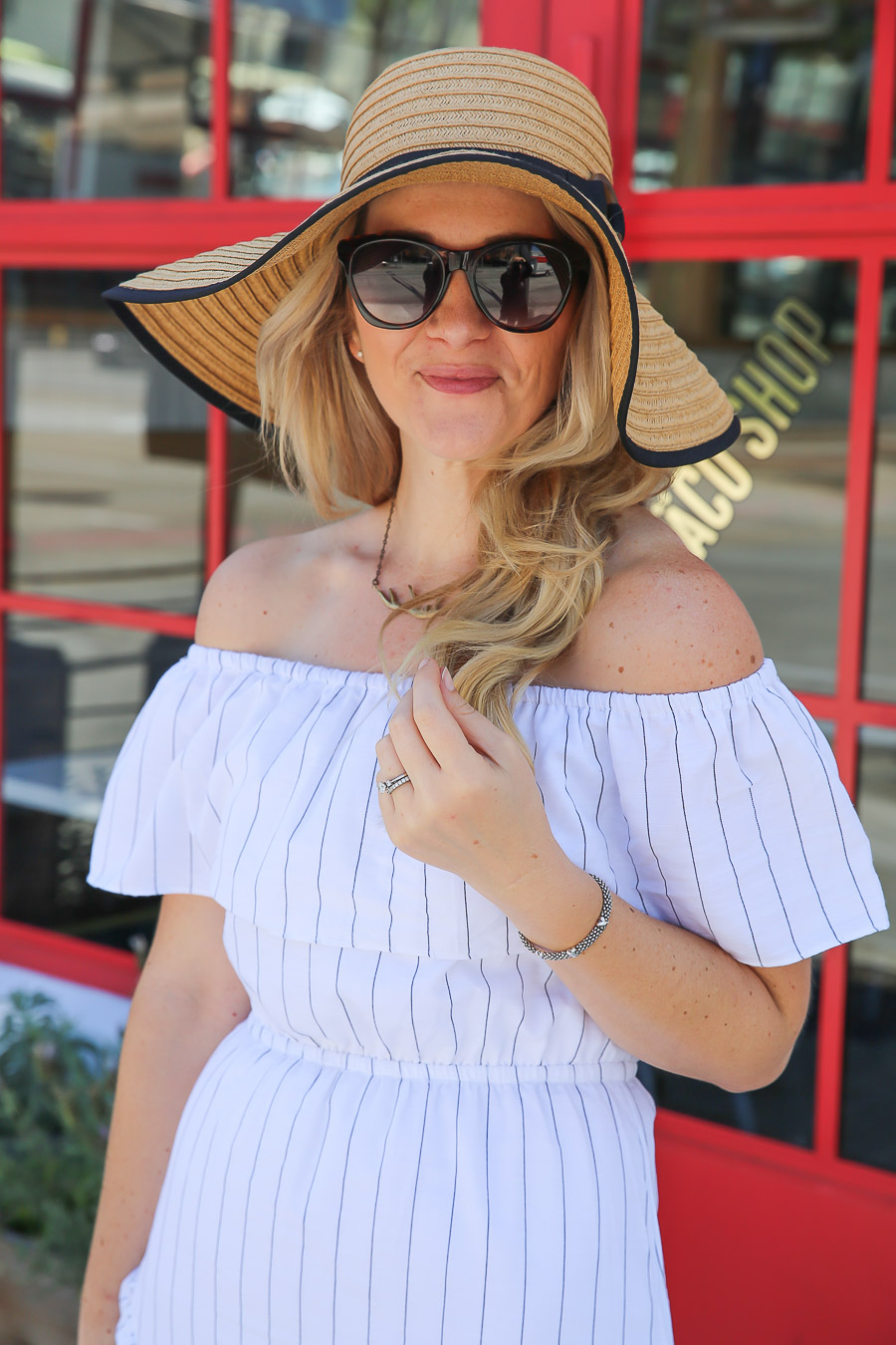 Off the Shoulder Dress Accessories + Outfit Idea