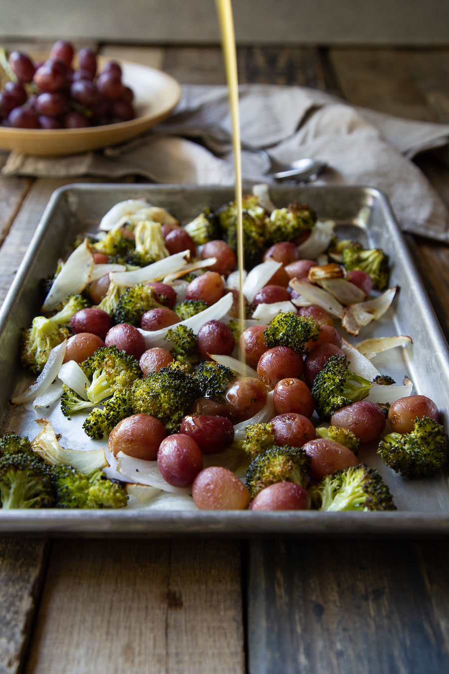 Roasted Broccoli Salad with Grapes