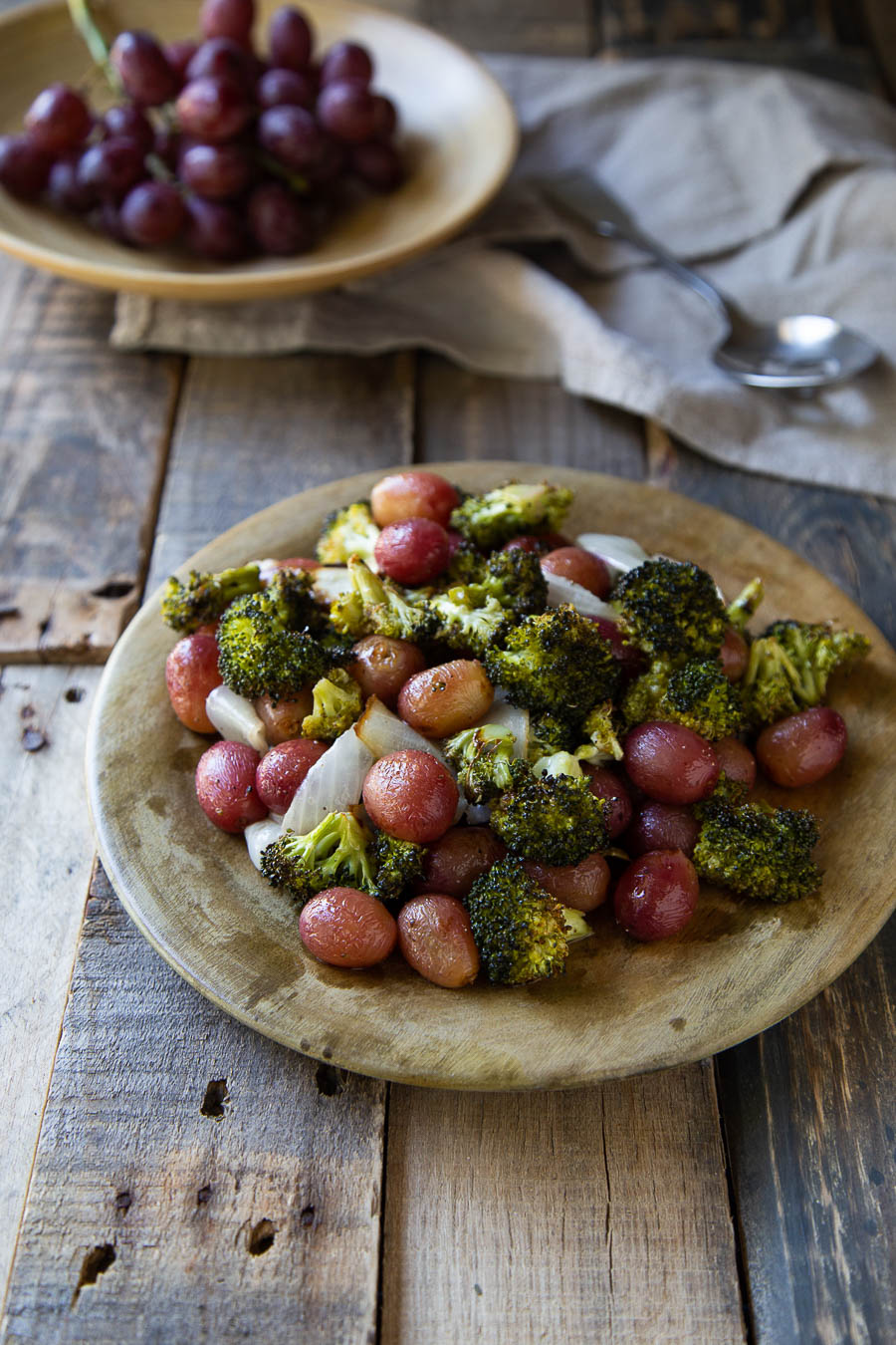 Roasted Broccoli Salad with Grapes