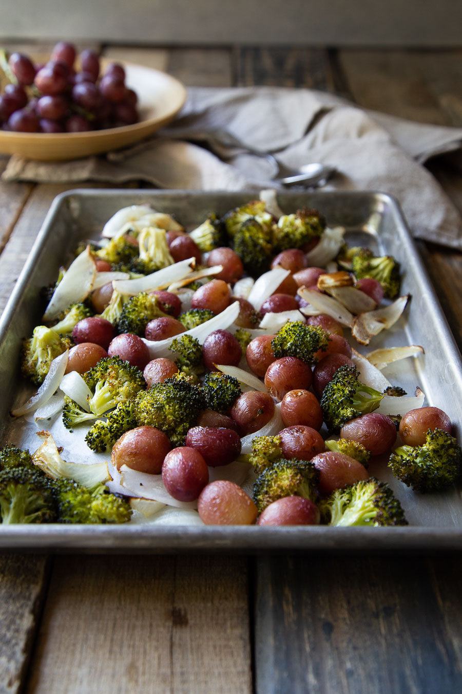 Roasted Broccoli Salad with Grapes