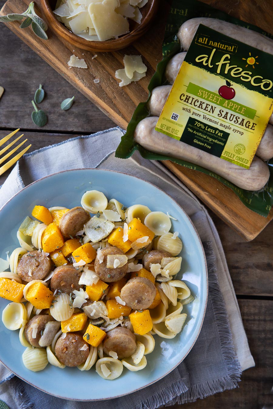 Roasted Butternut Squash Pasta w. Sausage