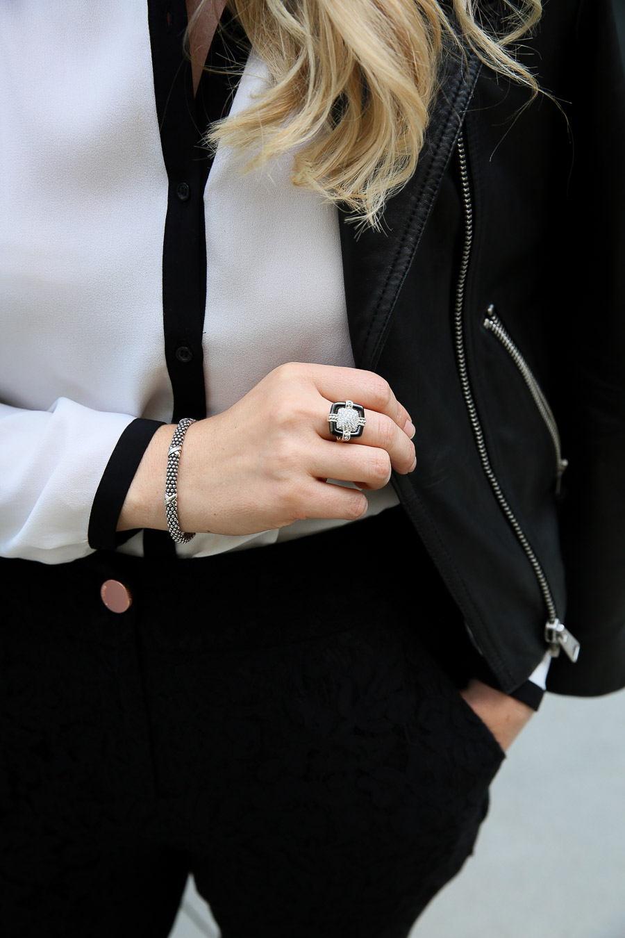 leather jacket work outfit