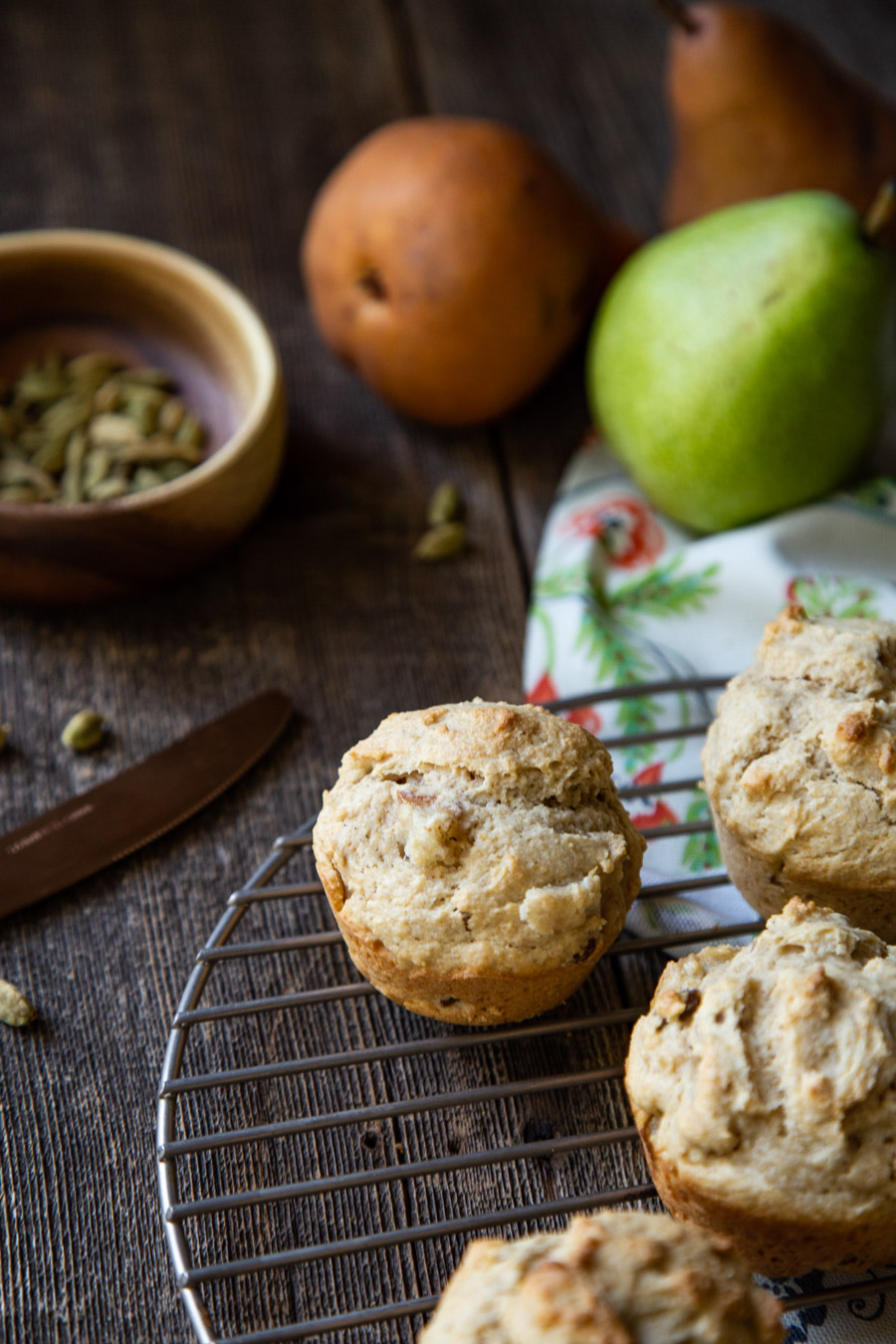 Spiced Pear Muffins with Walnuts