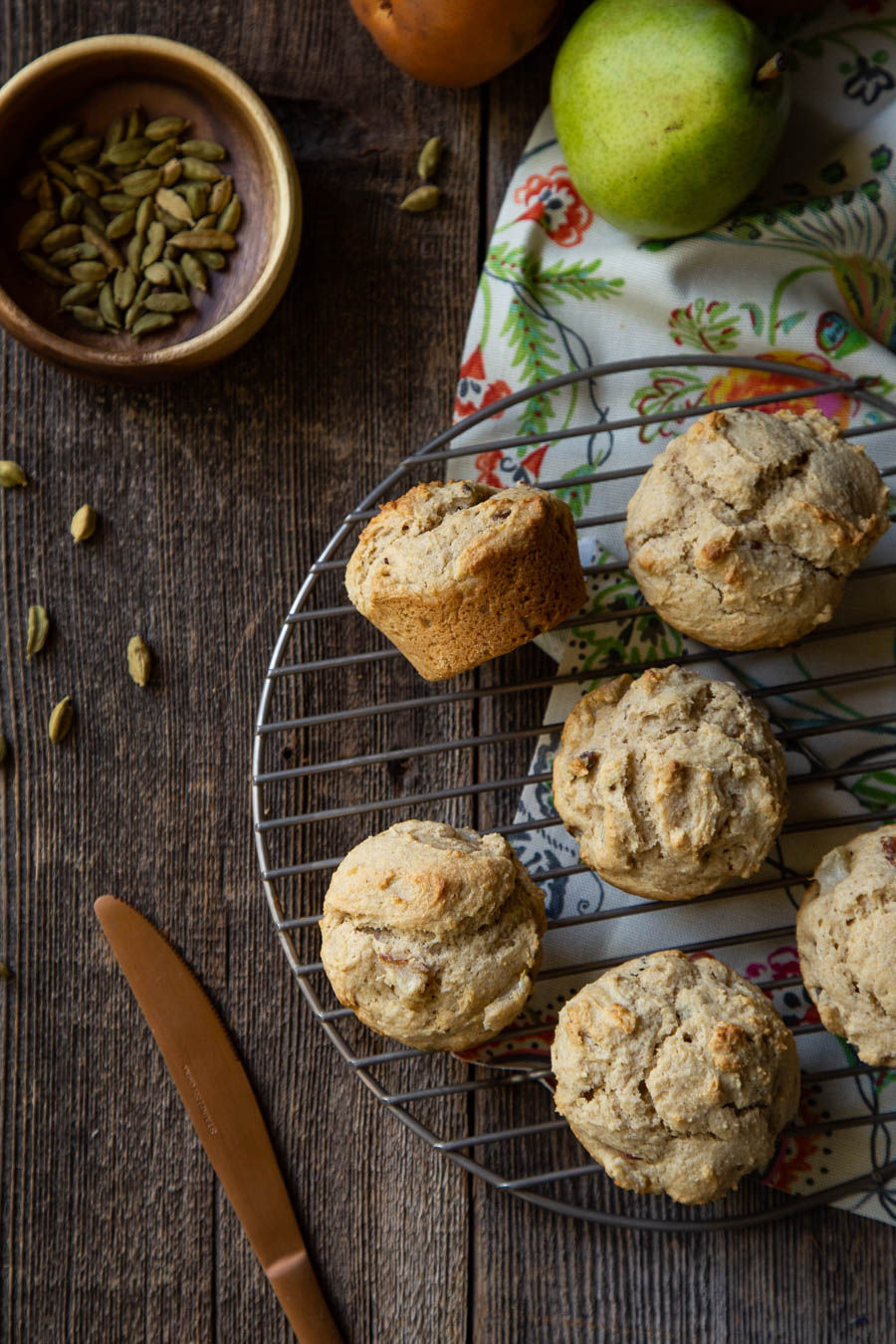 Spiced Pear Muffins with Walnuts