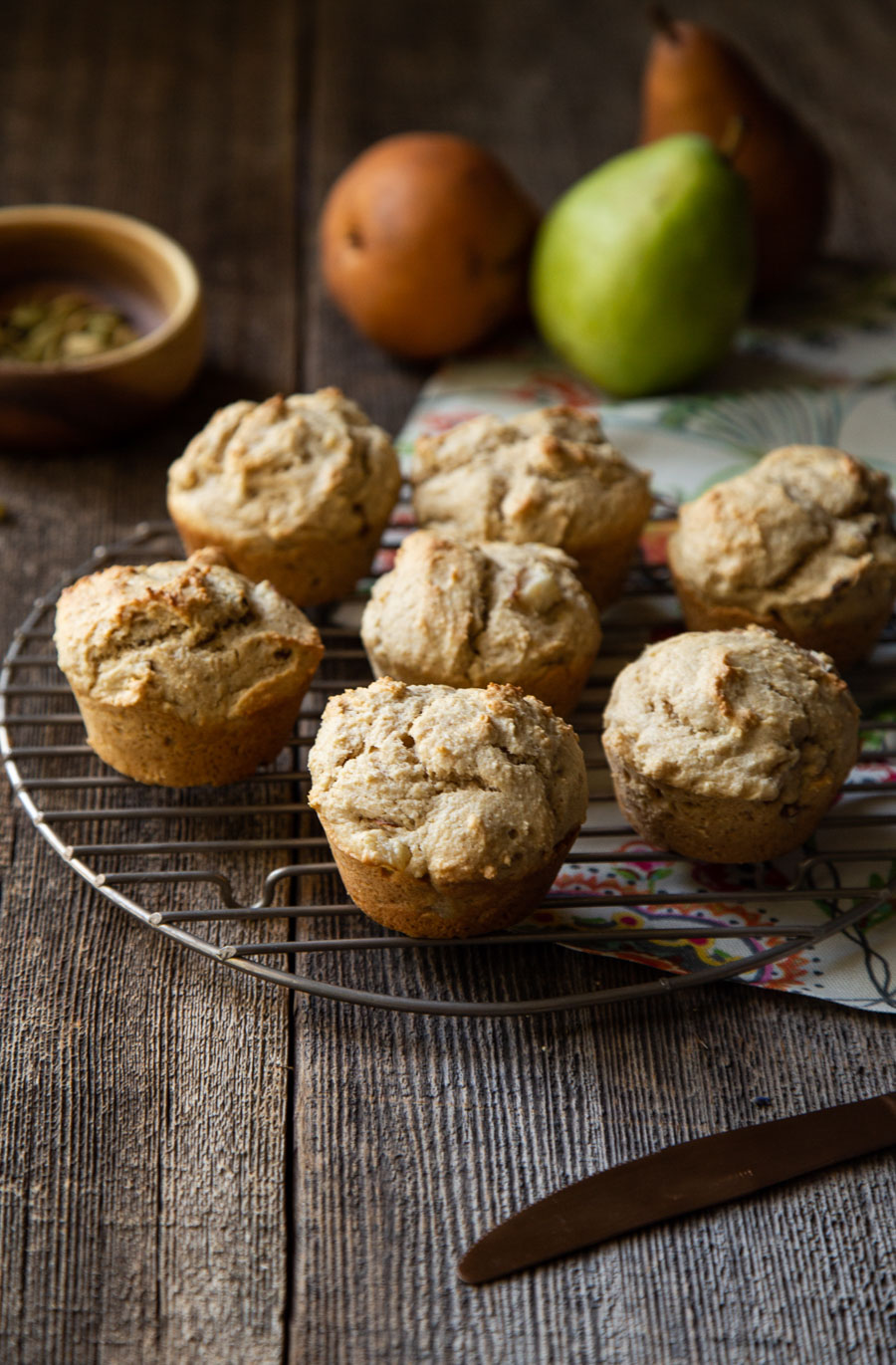 Spiced Pear Muffins with Walnuts