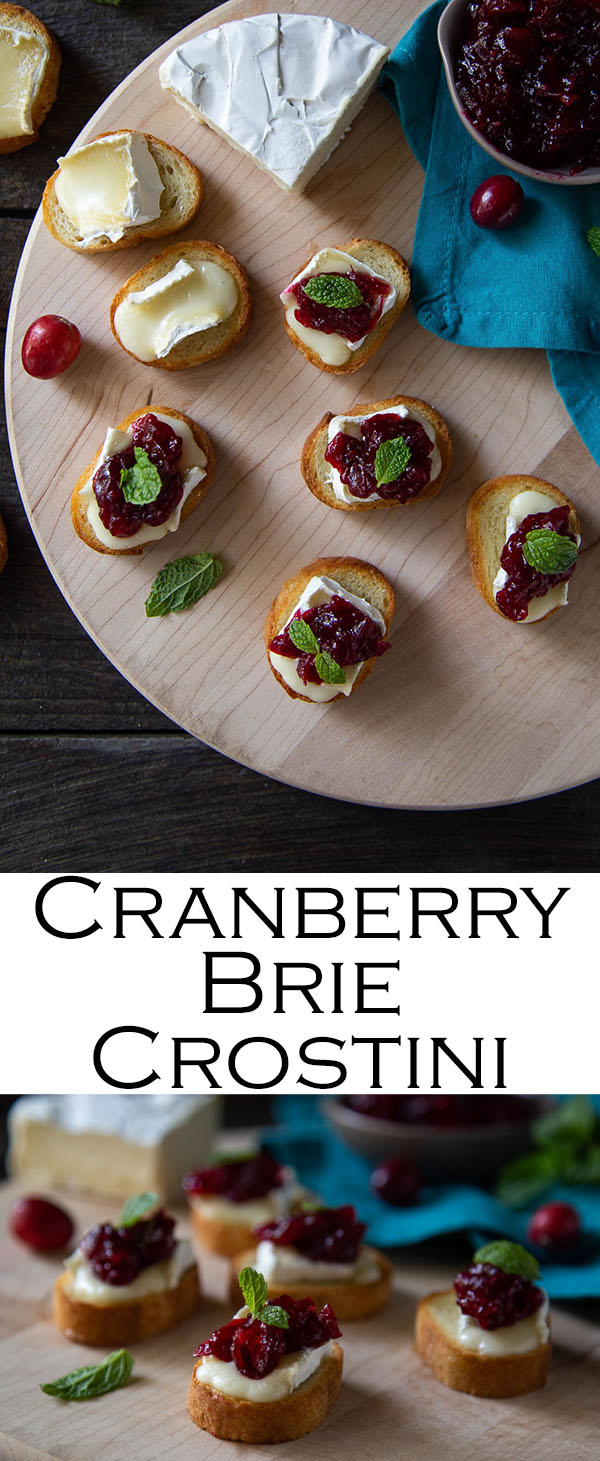 Brie Cranberry Appetizers - Crostini Thanksgiving Appetizer. This brie crostini recipe is easy and a fun way to get festive for a thanksgiving appetizer or a Christmas party appetizer. Recipe include directions for a fast, homemade cranberry sauce with red wine! #tahnskgiving #christmasparty #appetizer #crostini #brie #cranberrysauce #holidays