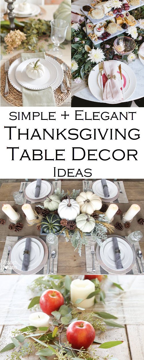 Thanksgiving Table Decor Ideas. These Thanksgiving decorations are fun and easy with eucalyptus, flower, and pumpkin tablescapes. #thanksgiving #tabledecor #pumpkins #tablescapes #decorations #tday #turkeyday #entertaining
