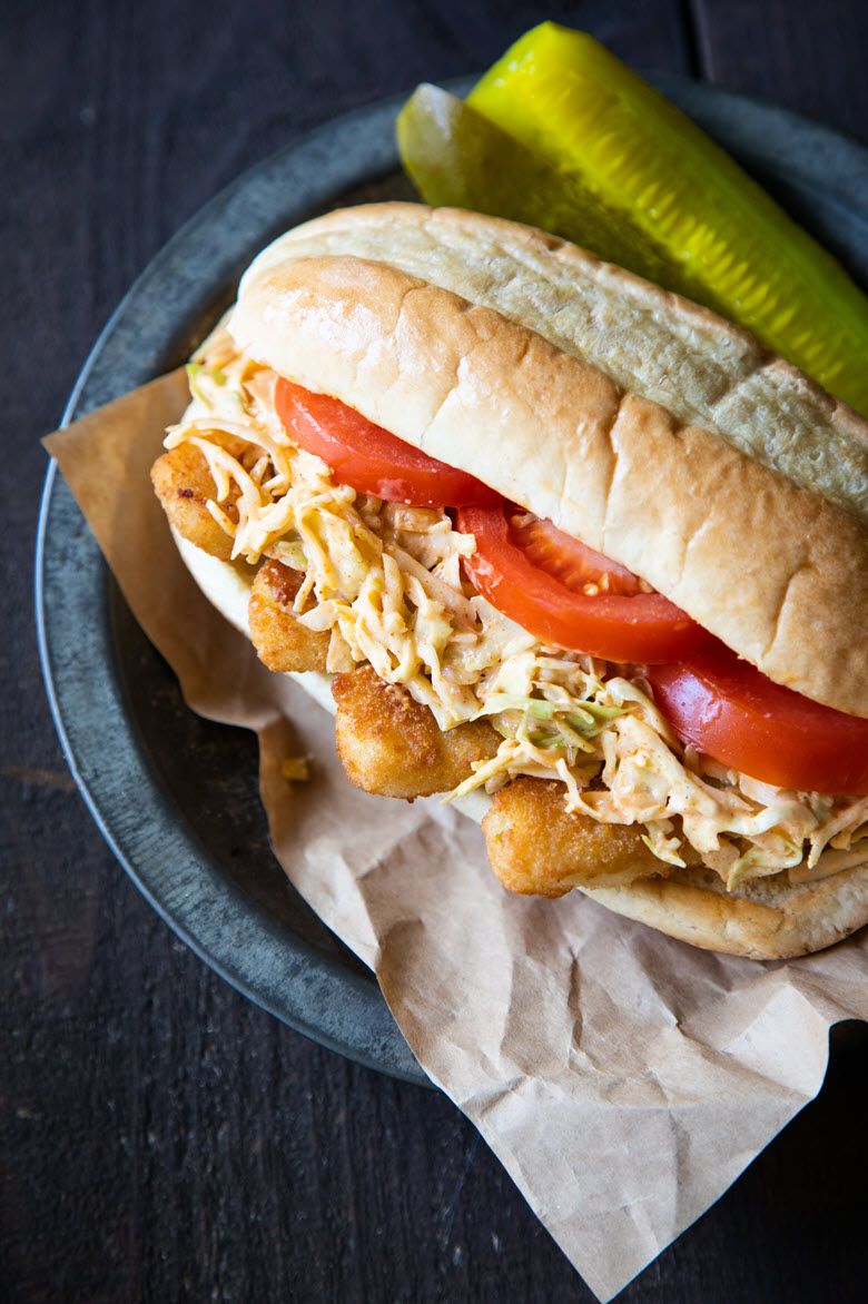 Fish Po' Boys w. Cajun Slaw Recipe