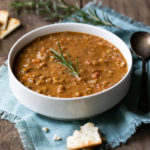 Healthy Vegan Lentil Soup. This delicious One Pot Lentil Soup is a perfect hearty dinner that's full of veggies and plant-based protein. Enjoy it on it's own or with a great slice of bread or grilled cheese. #lmrecipes #lentilsoup #soup #dinnerrecipes #onepot #onepotrecipe