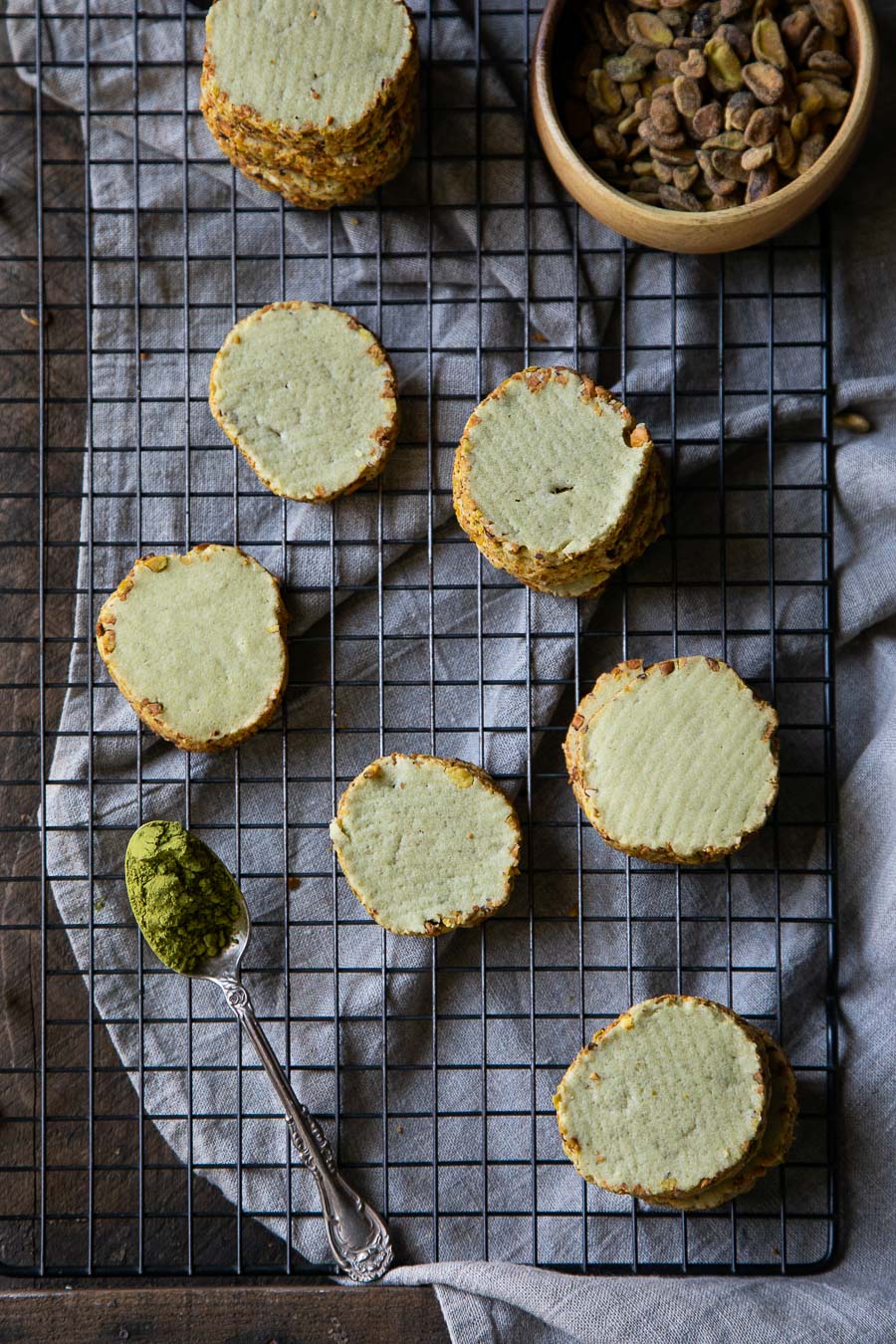 Matcha Cookies - Pistachio shortbread