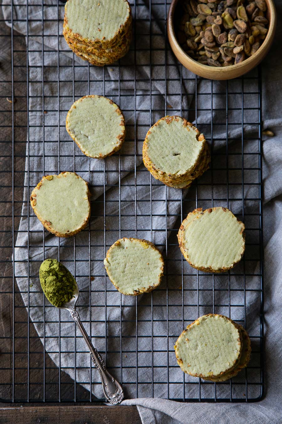 Matcha Shortbread Cookies