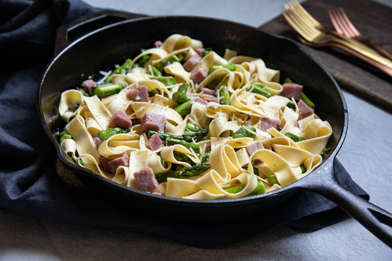 Ham and Asparagus Pasta - Diced Ham Recipe