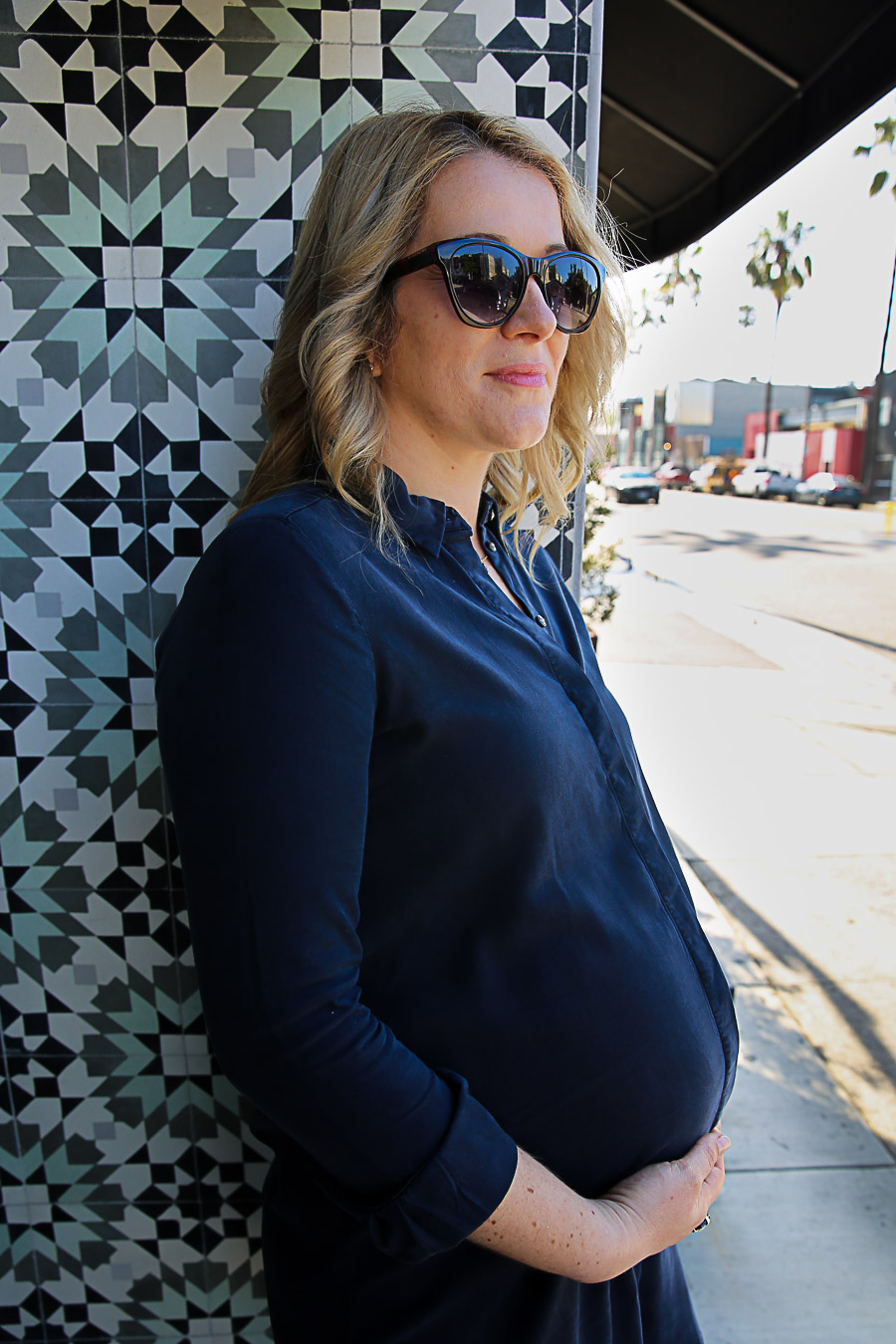 Maternity Shirt Dress Outfit - Isabella Oliver