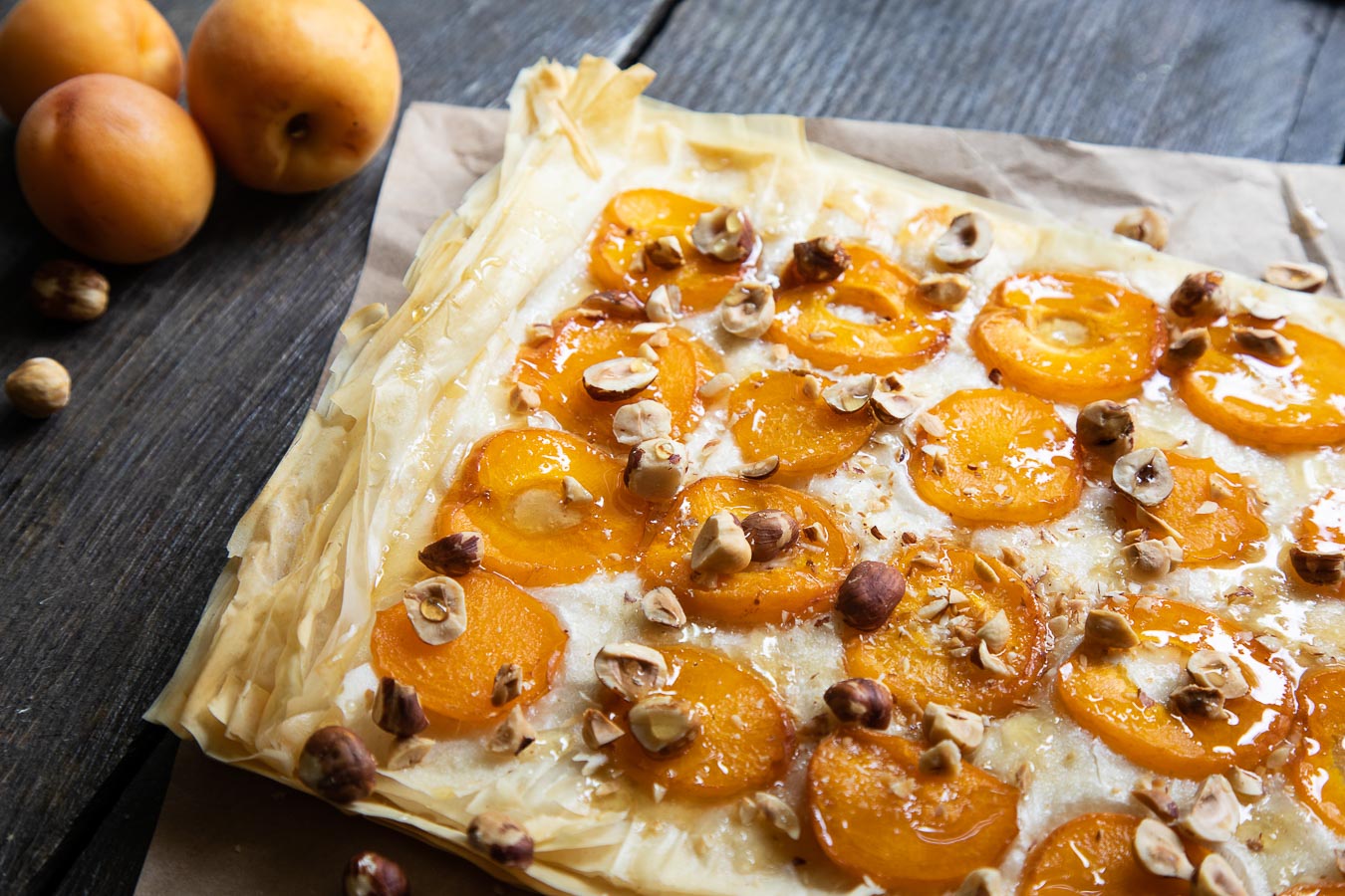 Phyllo Dough Tart with Honey + Hazelnuts