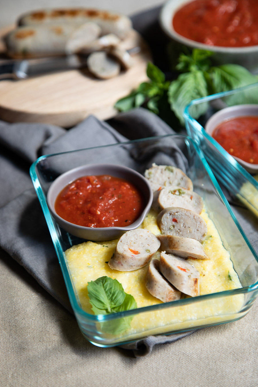 Chicken Sausage and Polenta Meal Prep Idea