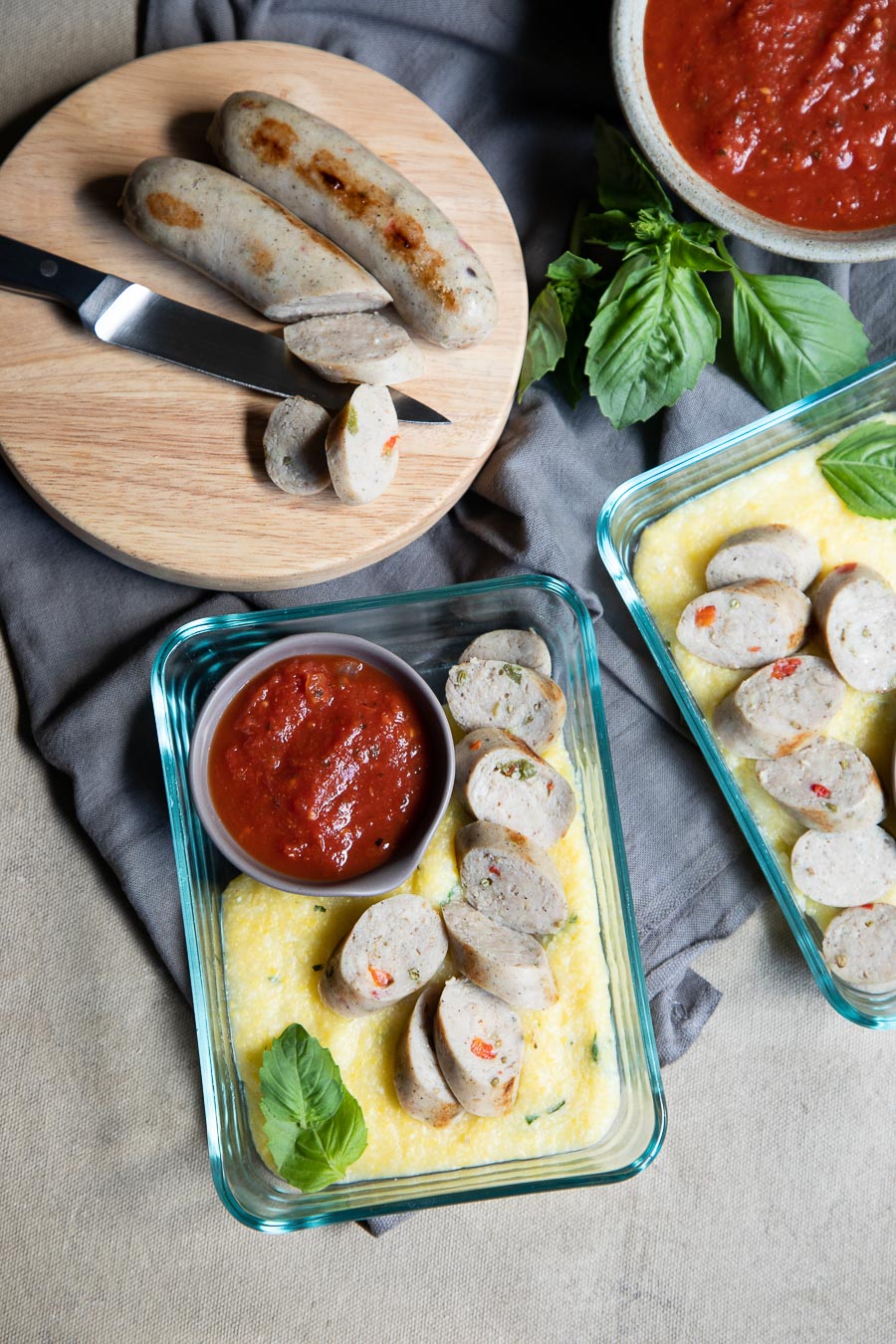 Chicken Sausage and Polenta Meal Prep Idea