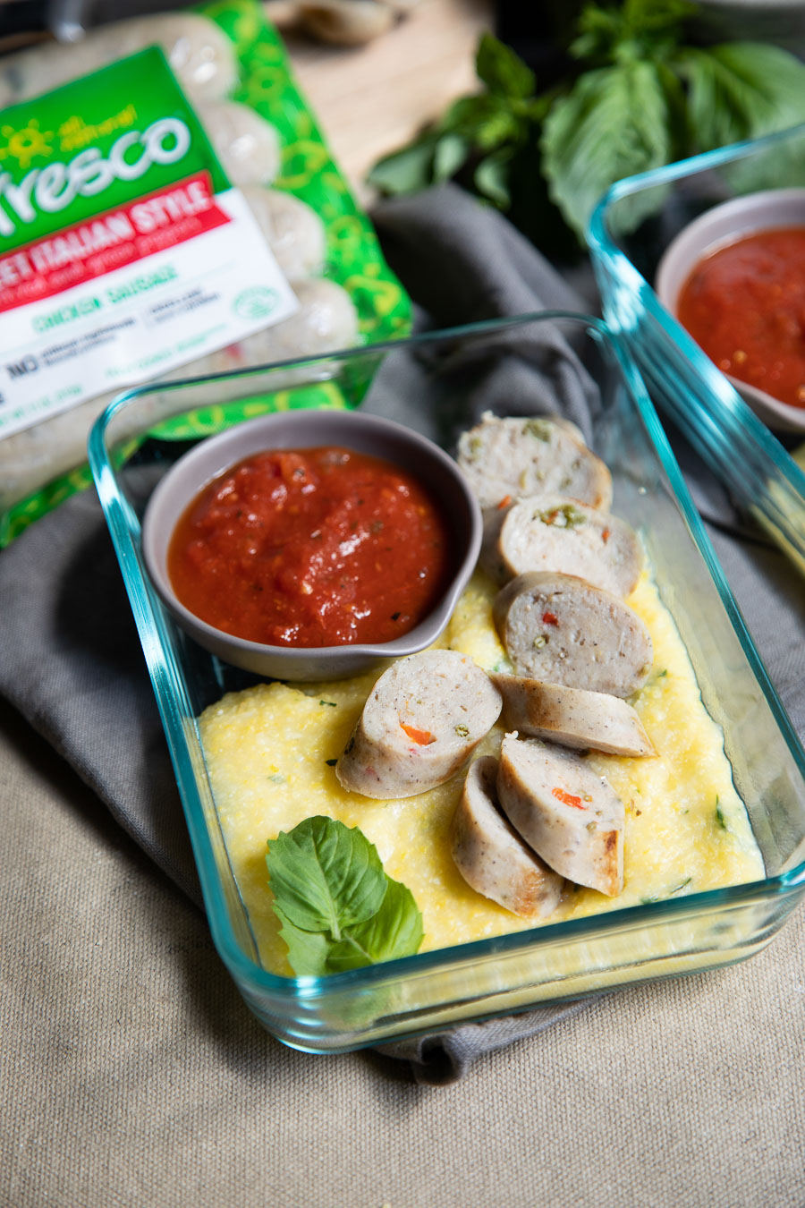 Chicken Sausage and Polenta Meal Prep Idea