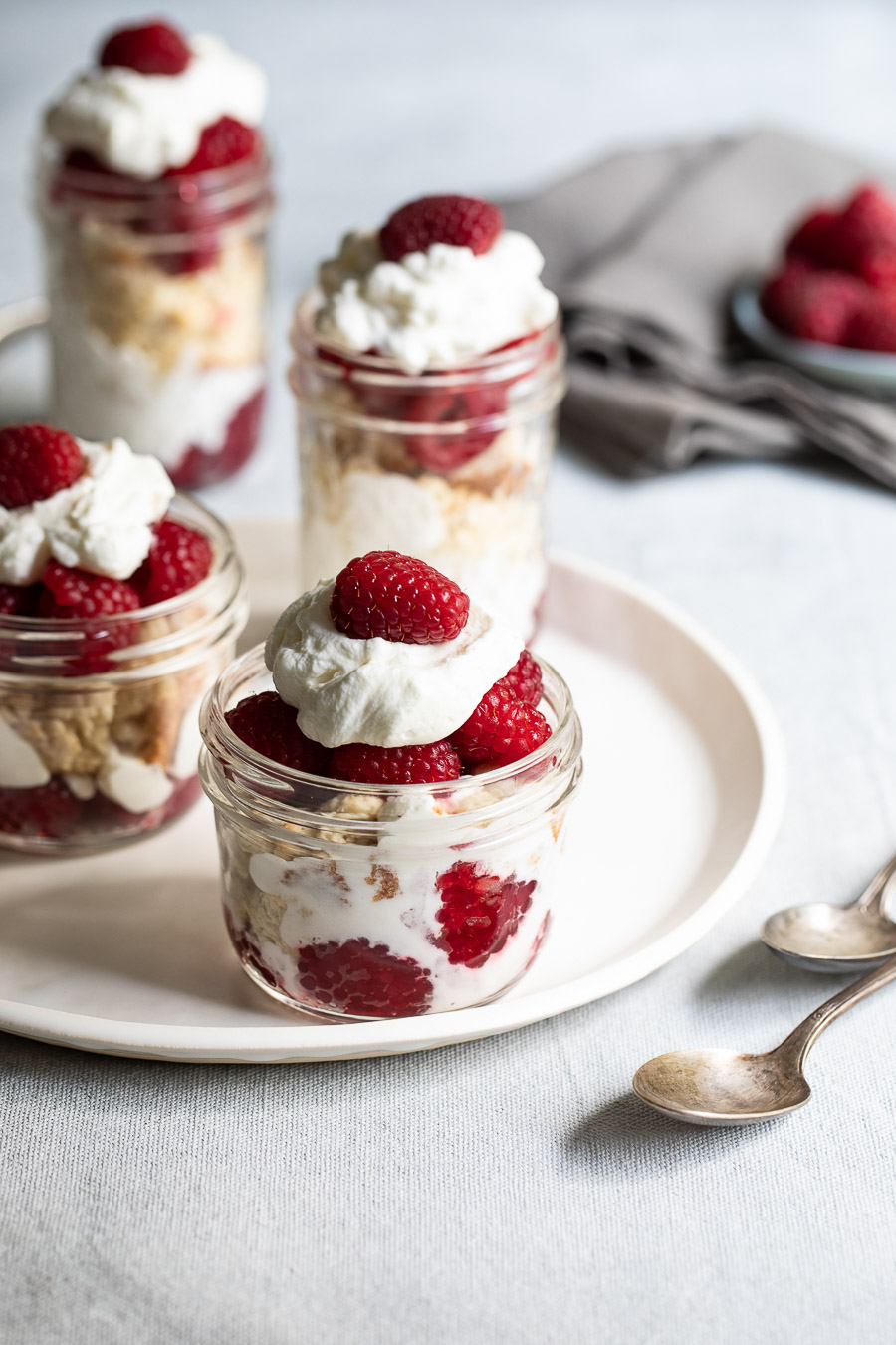 Raspberry Shortcake Trifles