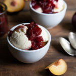 Plum Compote with Ice Cream Dessert Recipe