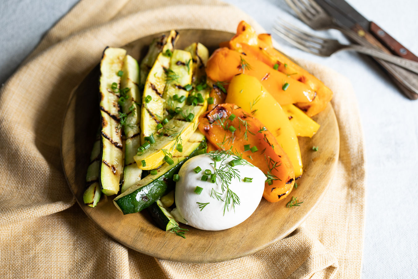 Grilled Vegetable Appetizer Recipe with Burrata Appetizer