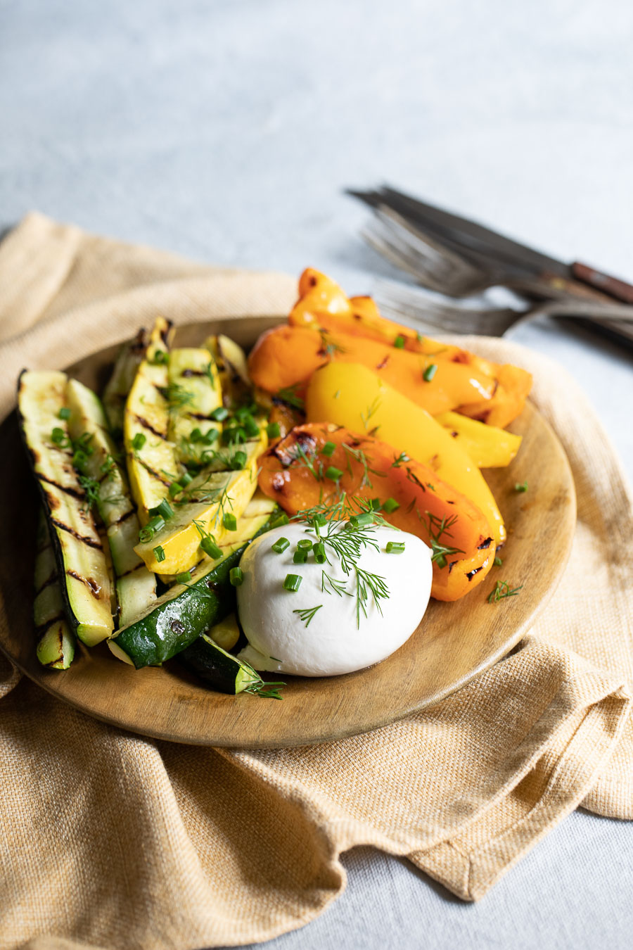 Grilled Vegetable Platter with Burrata Appetizer