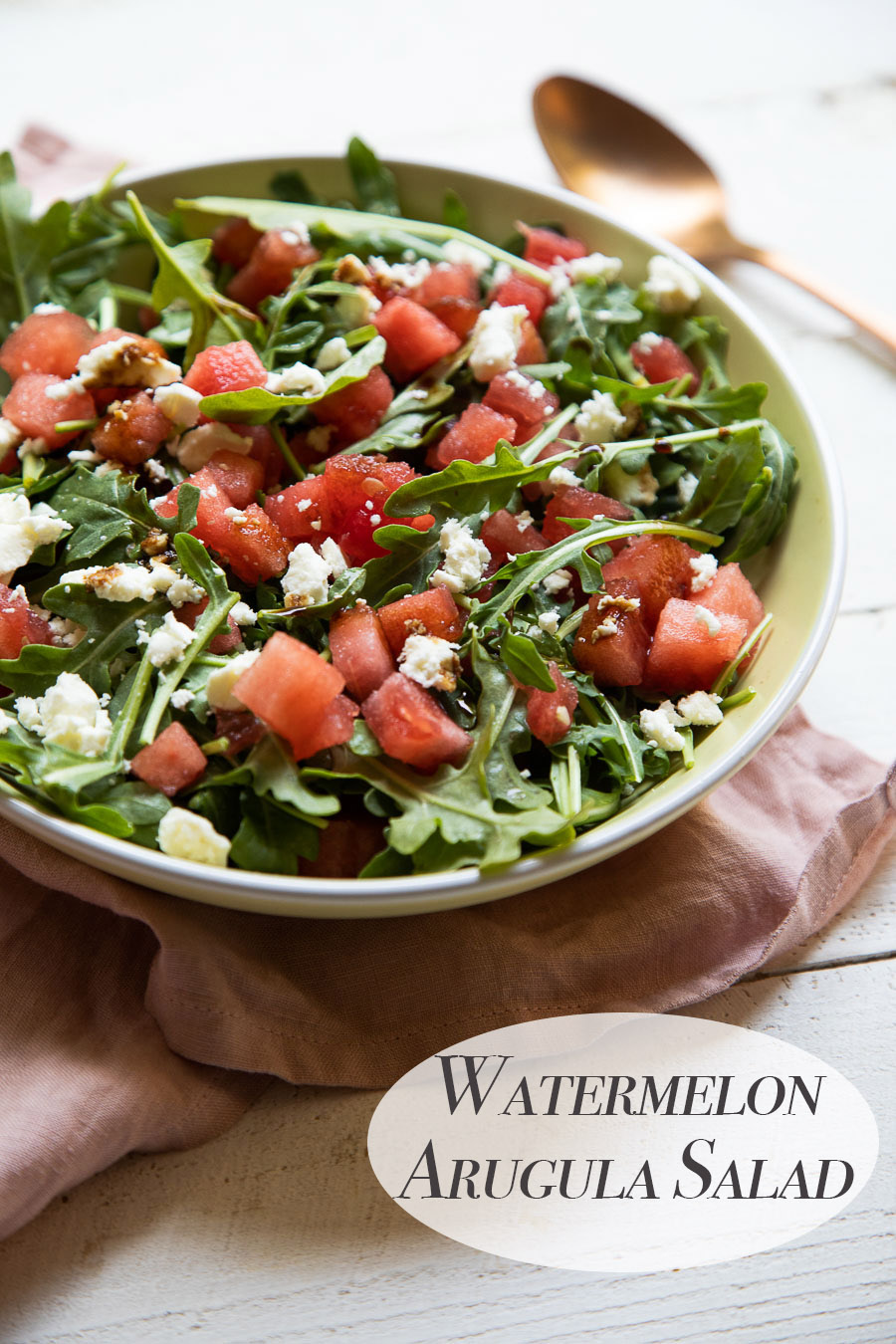Watermelon Arugula Salad. A delicious <a href=