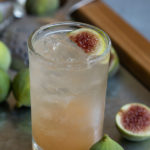 Fig Spritzer cocktail. This fresh fig drink is made with vodka and sparkling wine for the perfect summer cocktail recipe. Fig vodka mix. #lmrecipes
