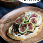 Savory Fig Toast. Delicious sourdough bread toast topped with fresh figs, caramelized onions, and goat cheese! A delicious and easy appetizer, or vegetarian breakfast and lunch idea. #lmrecipes