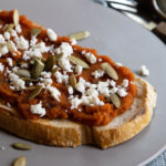 Easy Pumpkin Toast for Fall. Use up leftover pumpkin puree or break into a new jar or can for this scrumptious pumpkin toast that everyone will love. This savory pumpkin recipe is delicious or make a sweet pumpkin toast for fun!! #lmrecipes #pumpkin #fall #october #halloween