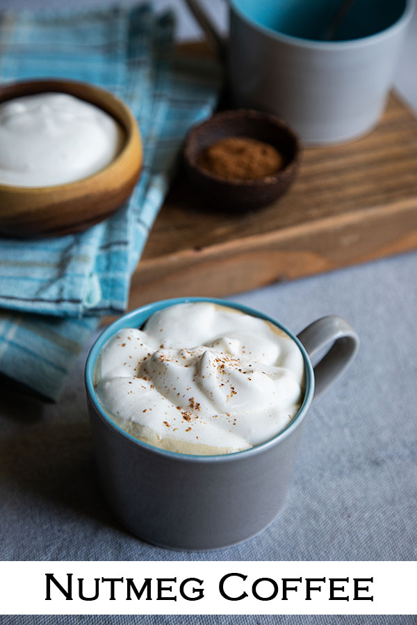 Nutmeg Coffee with EggNog Whipped Cream. A delicious winter drink. Starbucks inspired winter and christmas coffee drink. #lmrecipes
