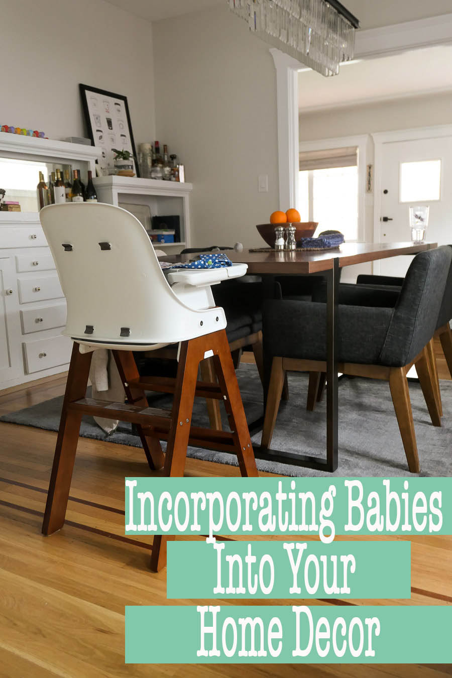 Tips and Ideas for Incorporating Babies Into Your Home Decor. How to organize baby stuff in living room and home. Don't let baby gear take over your home.