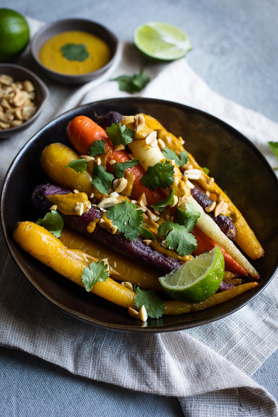 Roasted Carrots with Peanut Sauce