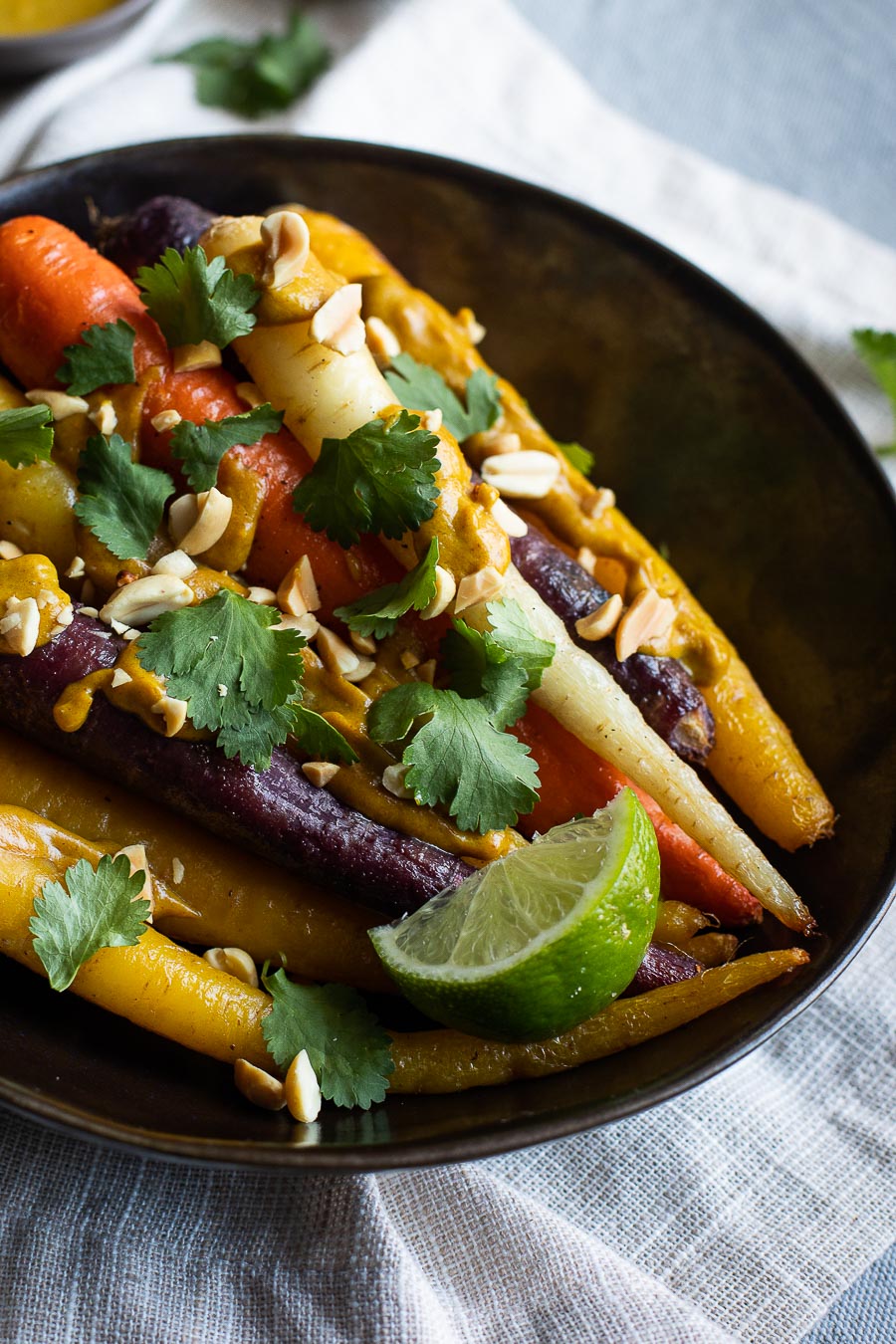 Roasted Carrots with Peanut Sauce