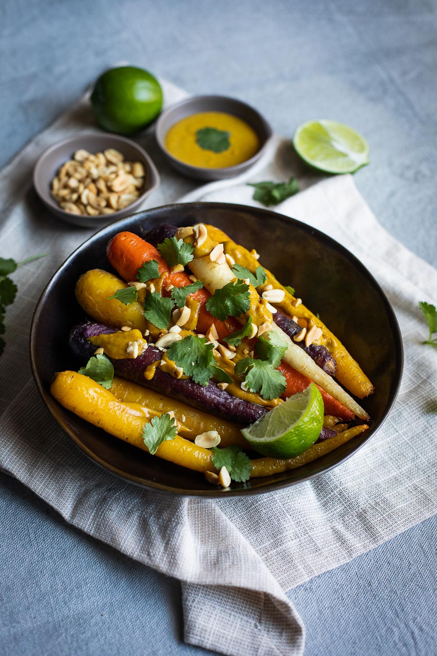 Roasted Carrots with Peanut Curry Sauce