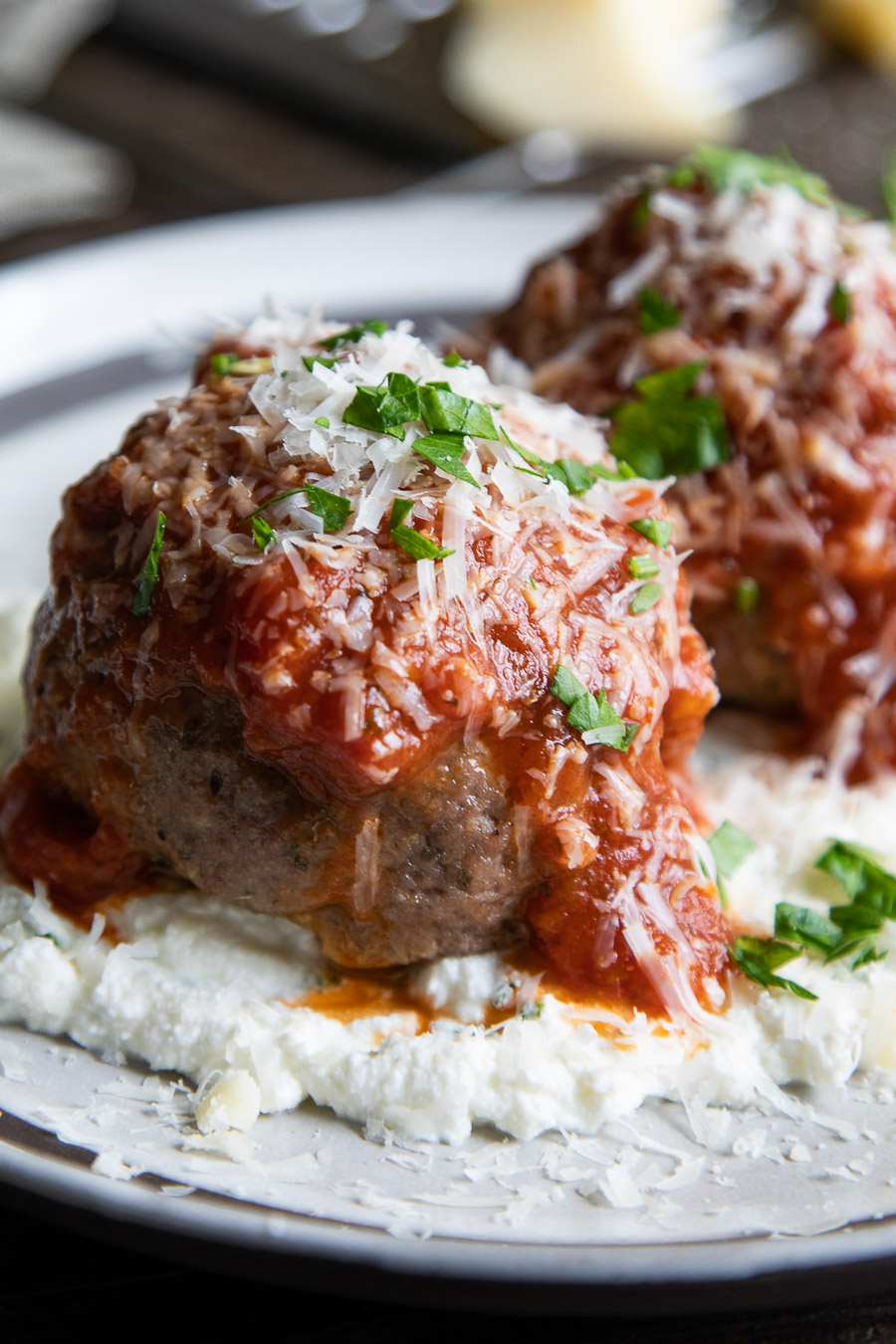 Giant Meatballs + Herbed Ricotta