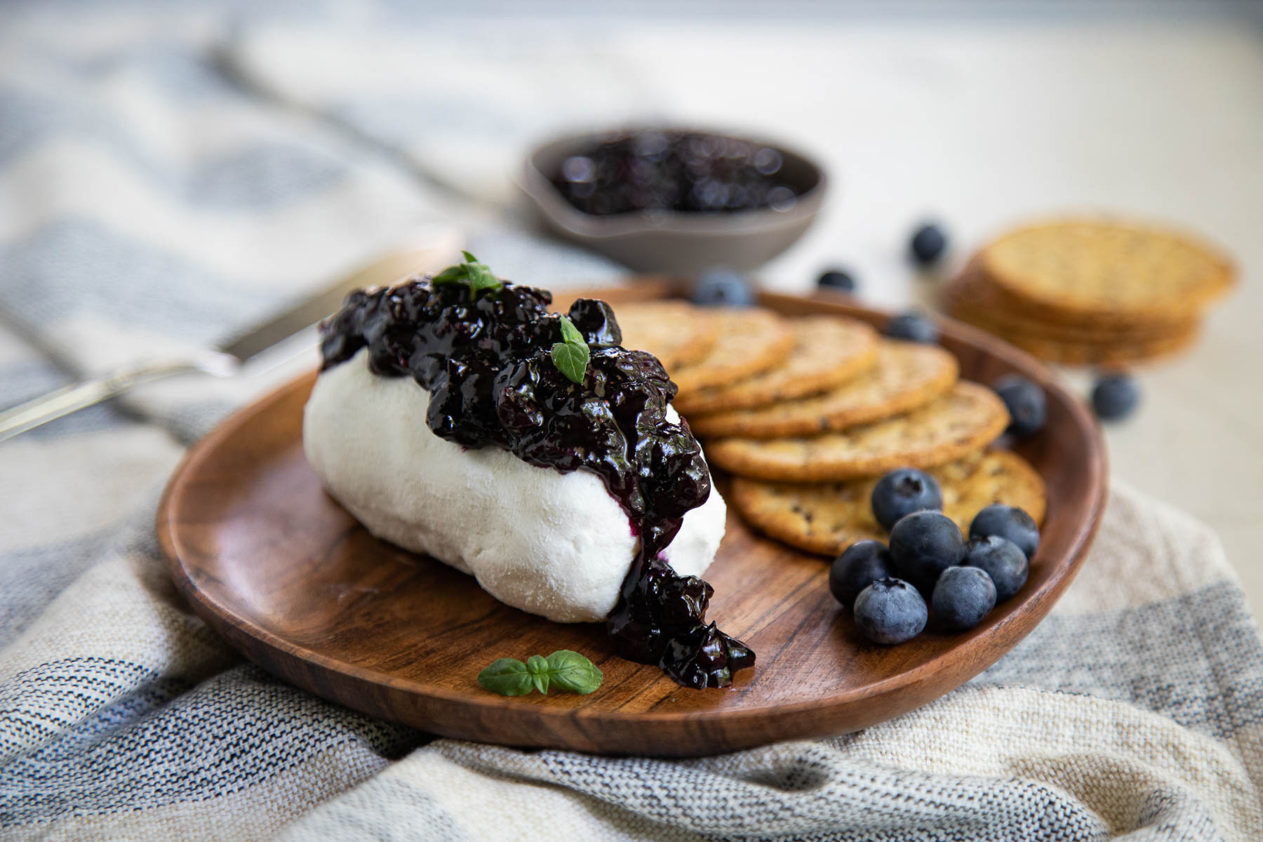 Blueberry Chutney + Goat Cheese Appetizer