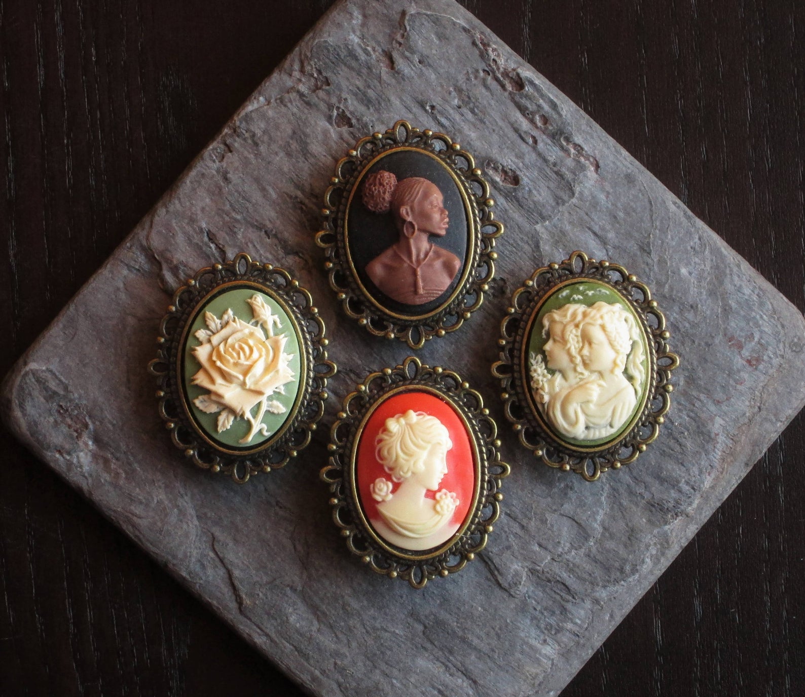 Delicate Industry - Cameo Brooches - Etsy