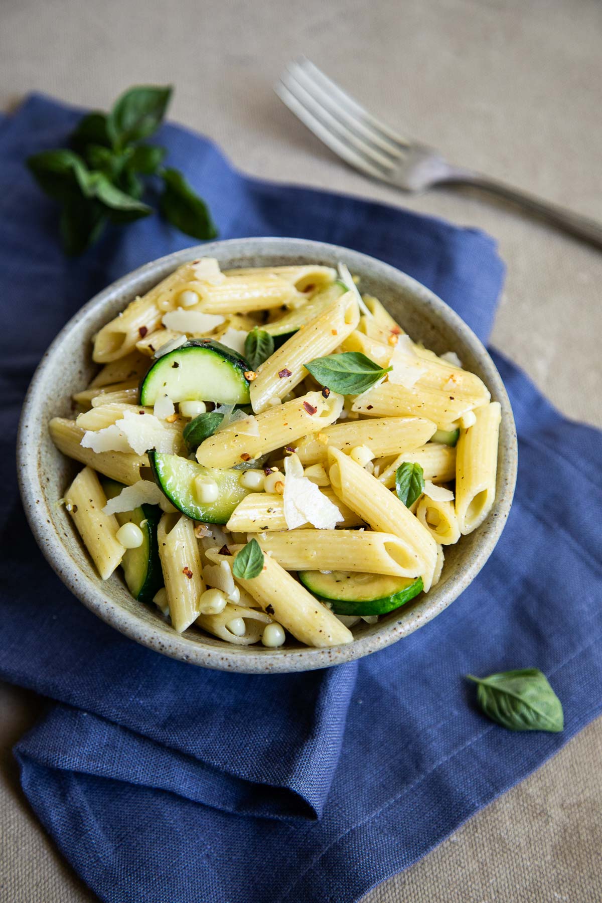 Summer Corn Pasta with Zucchini