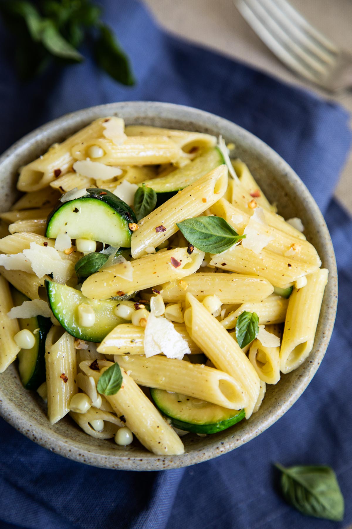 Summer Corn Pasta with Zucchini