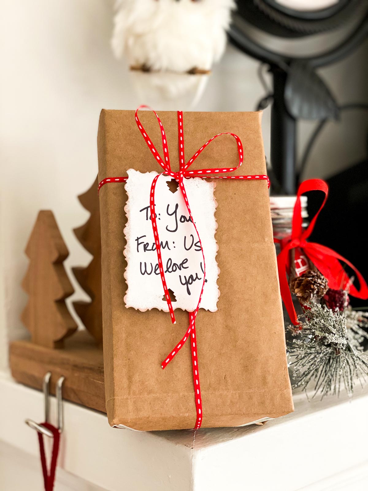 DIY Gift Wrap Ideas - Brown Bag into Wrapping paper