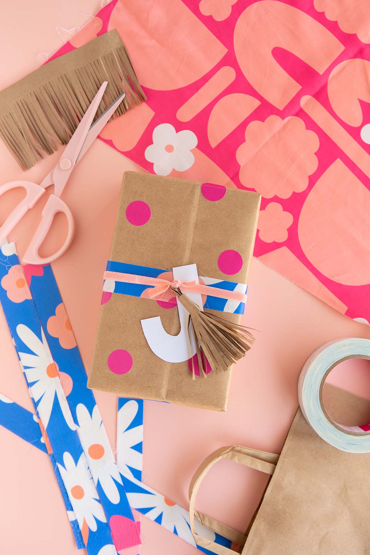 DIY Gift Wrap Ideas - Fabric Scraps into Tape