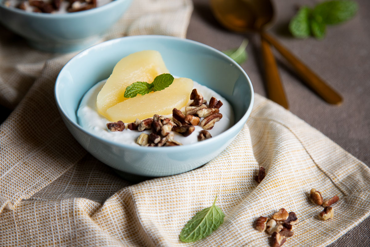 Canned Pear Dessert with Yogurt