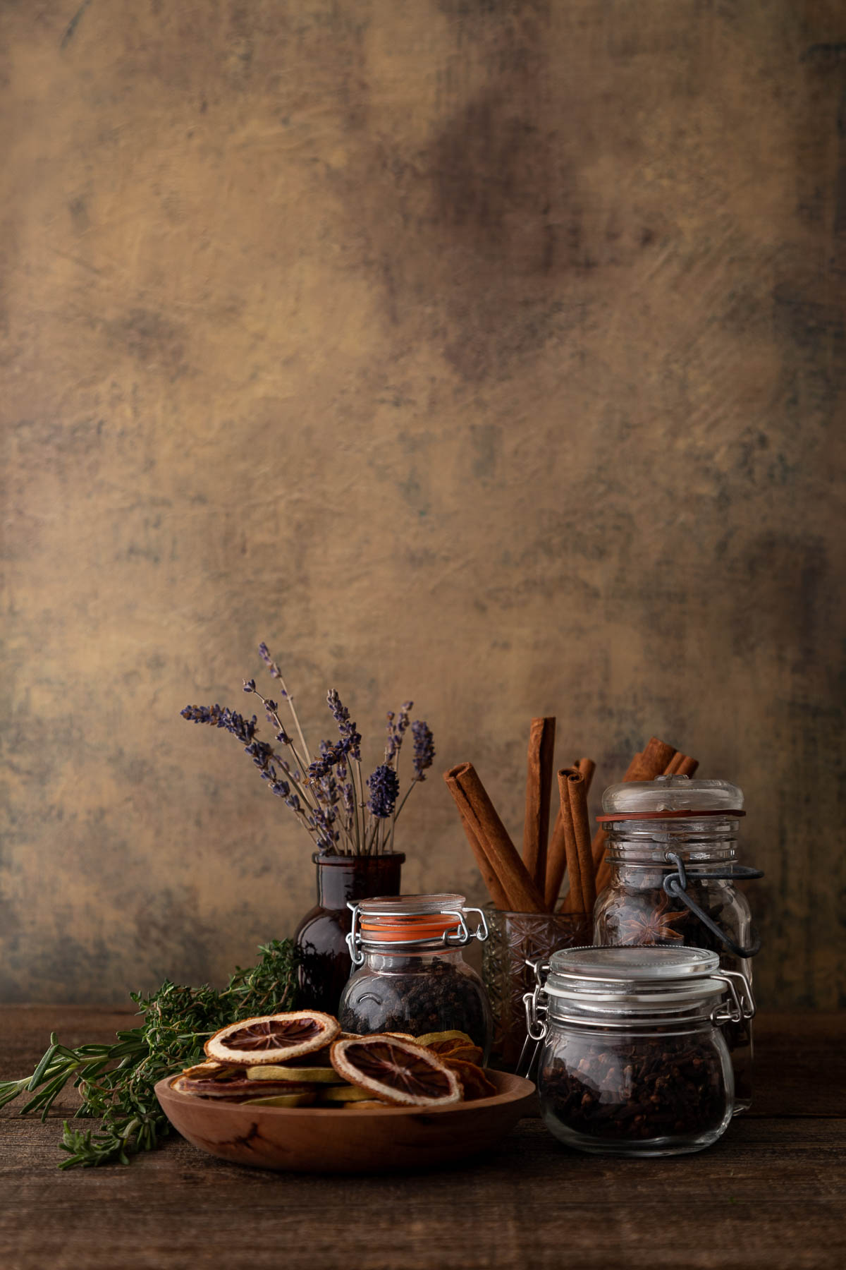 Beautiful Display of Dried and Fresh Herbs and Spices