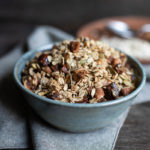 Dried Fig Granola in Blue Bowl