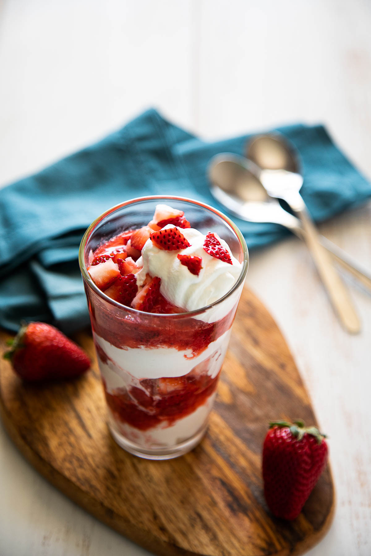 Strawberry Compote Sundae Layered in Pint Glass